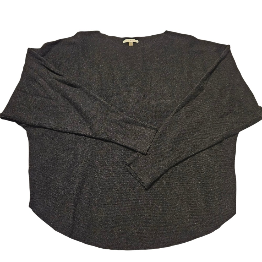Vila Milano Womens Top Large Black Batwing Sleeve Knit Sweater Pullover - Picture 1 of 10